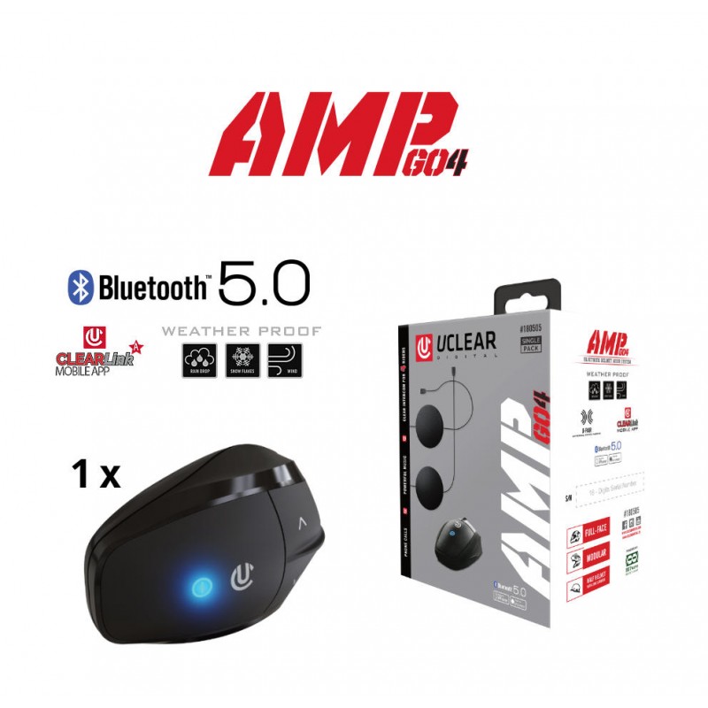 U CLEAR AMP Go 4 Bluetooth 5.0 Intercom Headset Single Kit